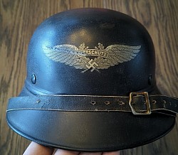 Nazi Luftschutz “Gladiator” Helmet with Liner and Chinstrap...$475 SOLD