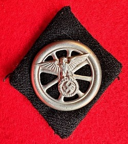 Nazi NSKK Driver's Sleeve Insignia with Black Wool Patch...$75 SOLD