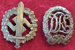 Nazi SA & DRL Sports Badge Set in Bronze...$180 set SOLD