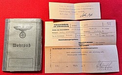 Original Nazi Wehrpass for a Luftwaffe Bomber Crew Member with Missions over England and Russia...$140 SOLD